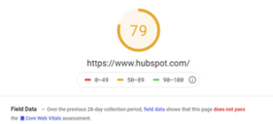 Hubspot Core Web Vitals